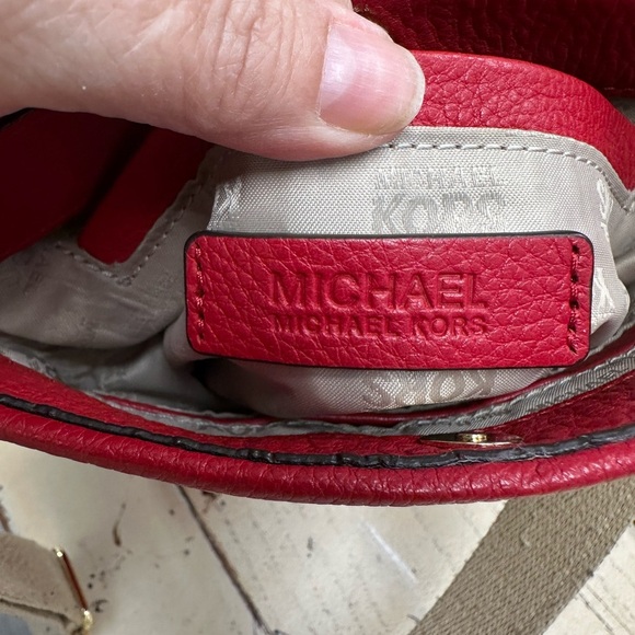 Michael Kors Red Leather Crossbody Bag - Picture 4 of 8